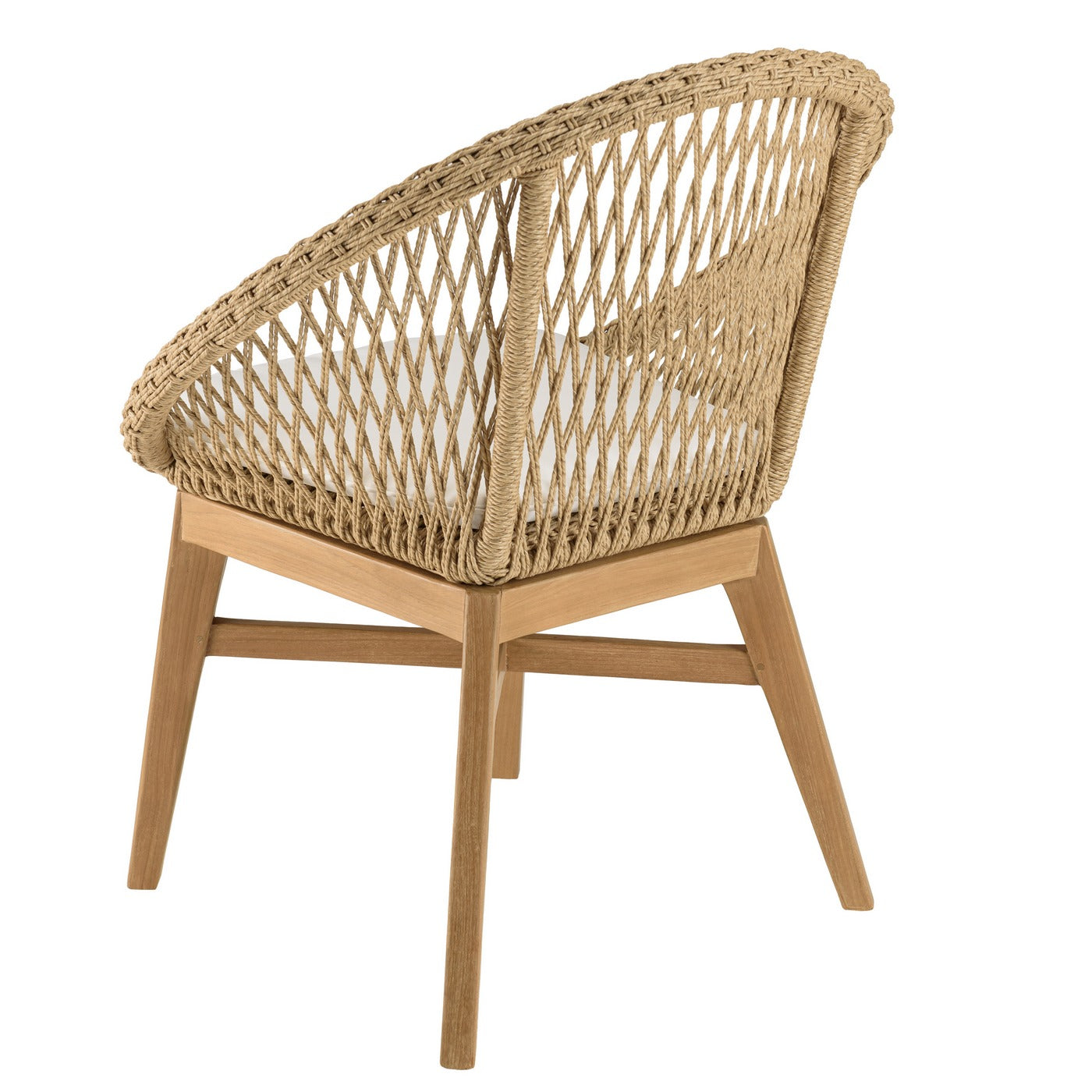 Valeria - Lot De 2 Fauteuils Jardin - Bois Clair/Blanc/Beige