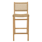 Valeria - Lot De 2 Tabourets Bar De Jardin - Bois Clair/Beige