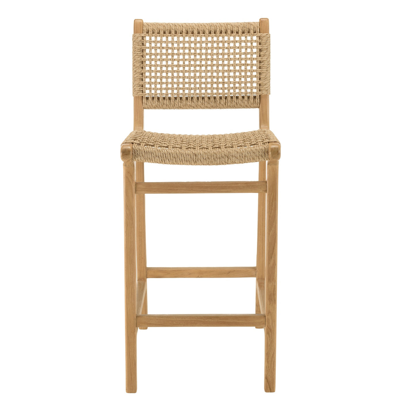 Valeria - Lot De 2 Tabourets Bar De Jardin - Bois Clair/Beige