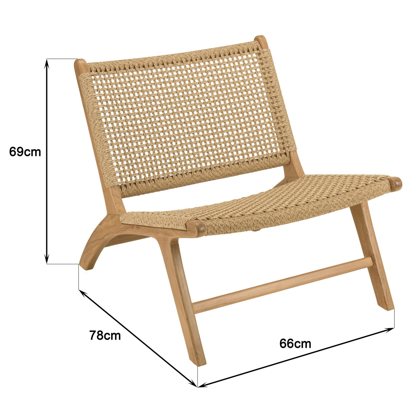 Valeria - Lot De 2 Fauteuils Jardin - Bois Clair/Beige