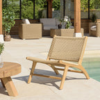 Valeria - Lot De 2 Fauteuils Jardin - Bois Clair/Beige