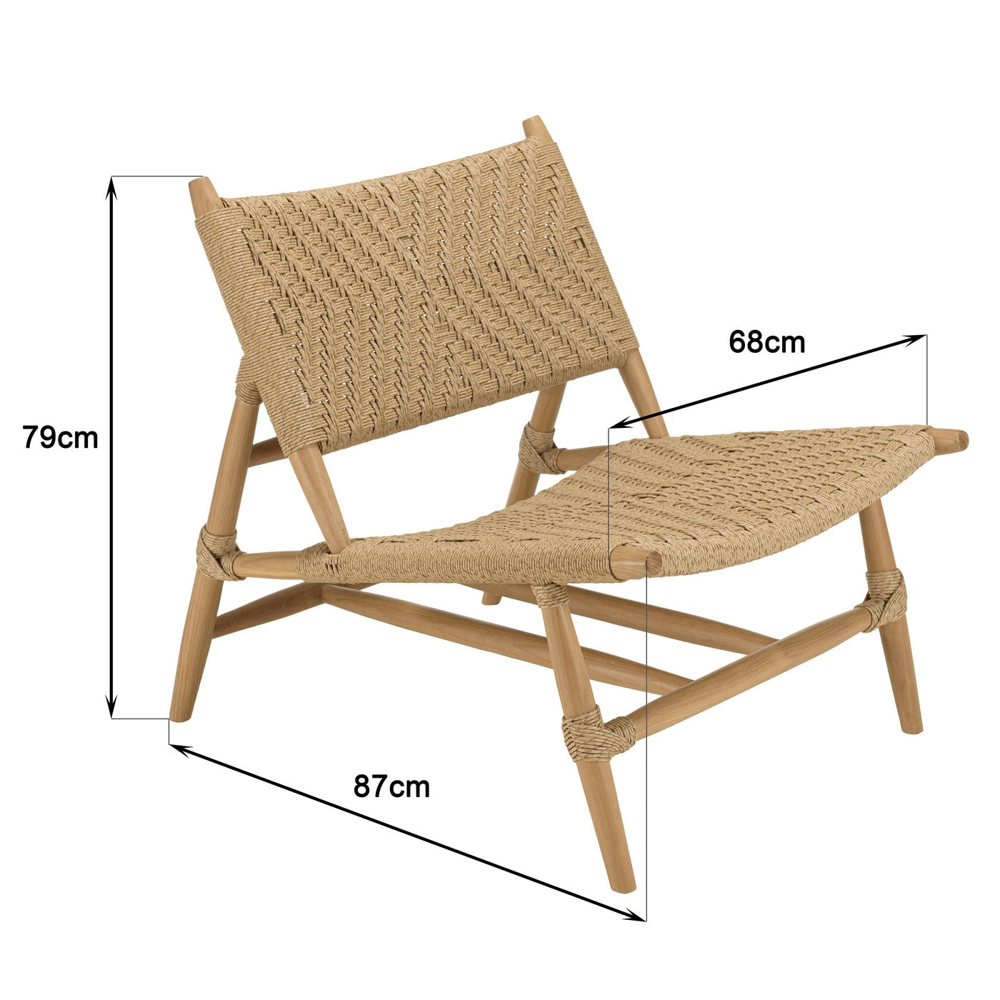 Valeria - Lot De 2 Fauteuils Jardin - Bois Clair/Beige