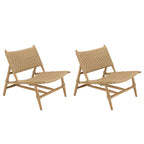 Valeria - Lot De 2 Fauteuils Jardin - Bois Clair/Beige