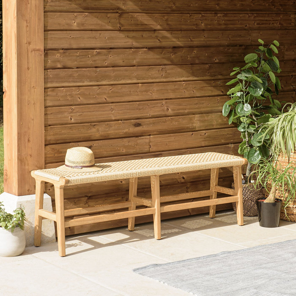 Valeria - Banc De Jardin 3 Places - Bois Clair/Beige