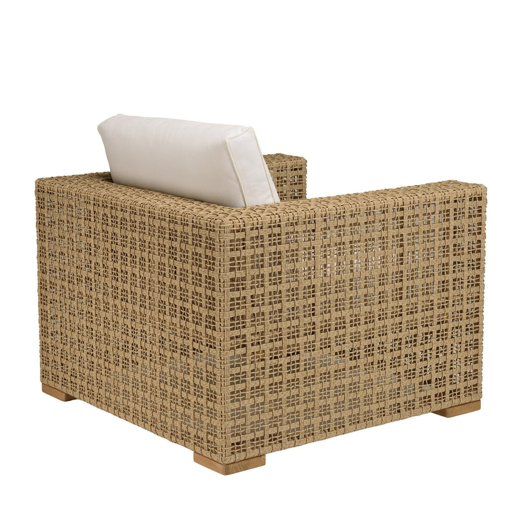 Valeria - Salon De Jardin 6 Places - Beige/Blanc/Bois Clair