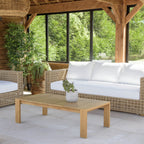 Valeria - Salon De Jardin 6 Places - Beige/Blanc/Bois Clair