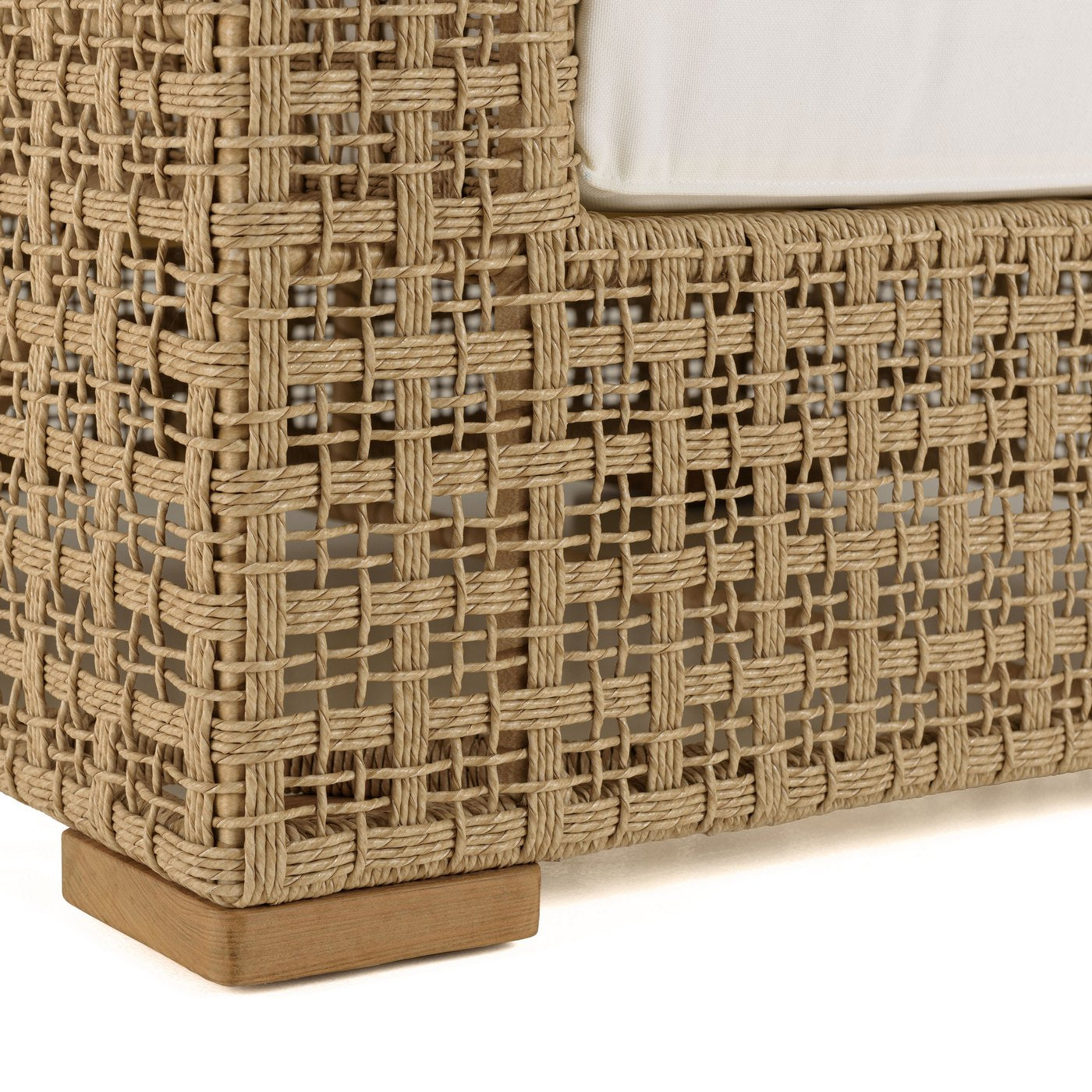 Valeria - Salon De Jardin 6 Places - Beige/Blanc/Bois Clair