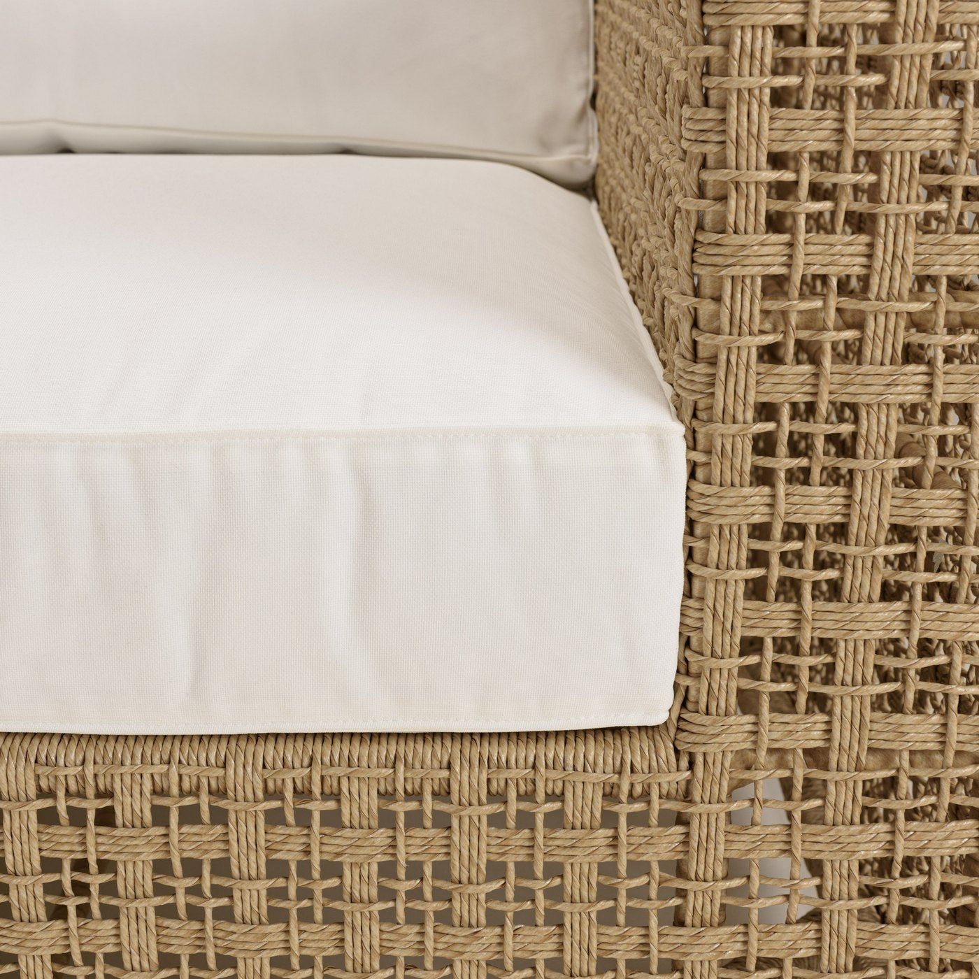 Valeria - Salon De Jardin 6 Places - Beige/Blanc/Bois Clair