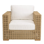 Valeria - Salon De Jardin 6 Places - Beige/Blanc/Bois Clair
