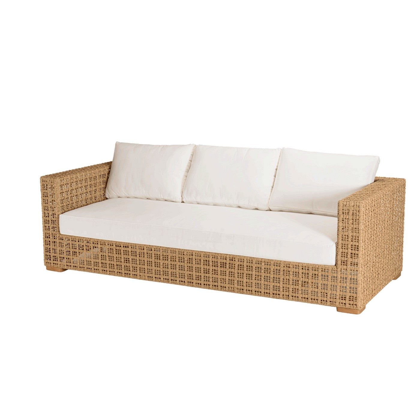 Valeria - Salon De Jardin 6 Places - Beige/Blanc/Bois Clair