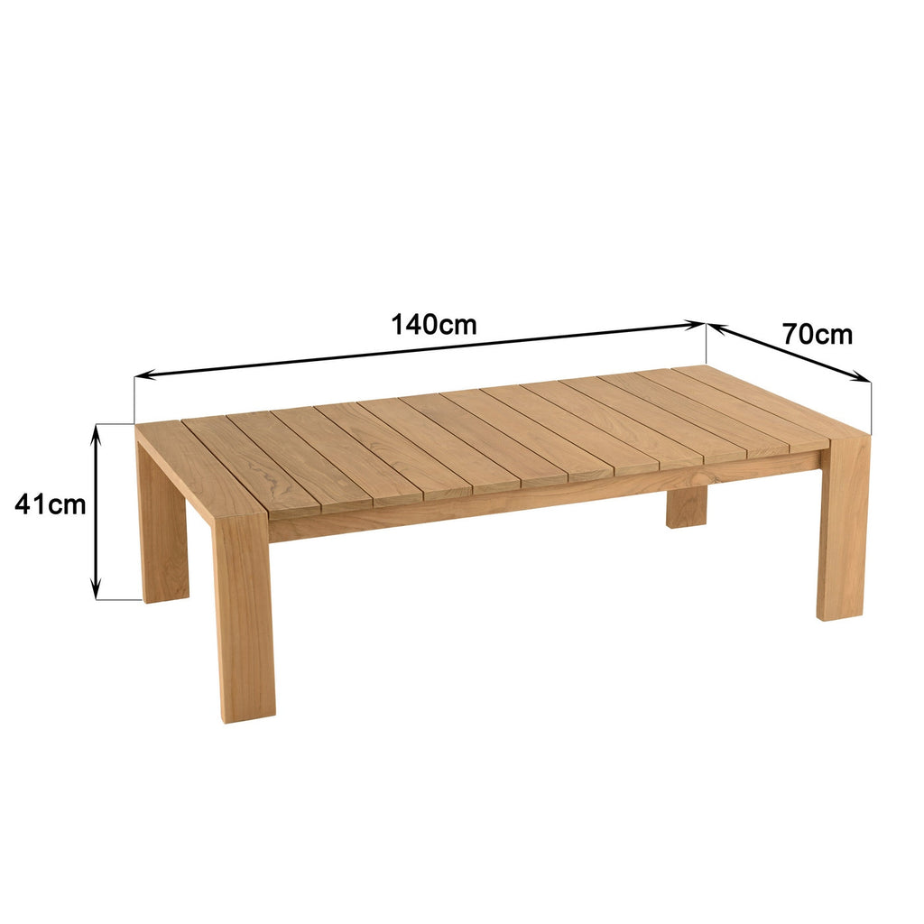 Valeria - Salon De Jardin 6 Places - Beige/Blanc/Bois Clair