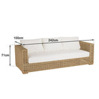 Valeria - Salon De Jardin 6 Places - Beige/Blanc/Bois Clair