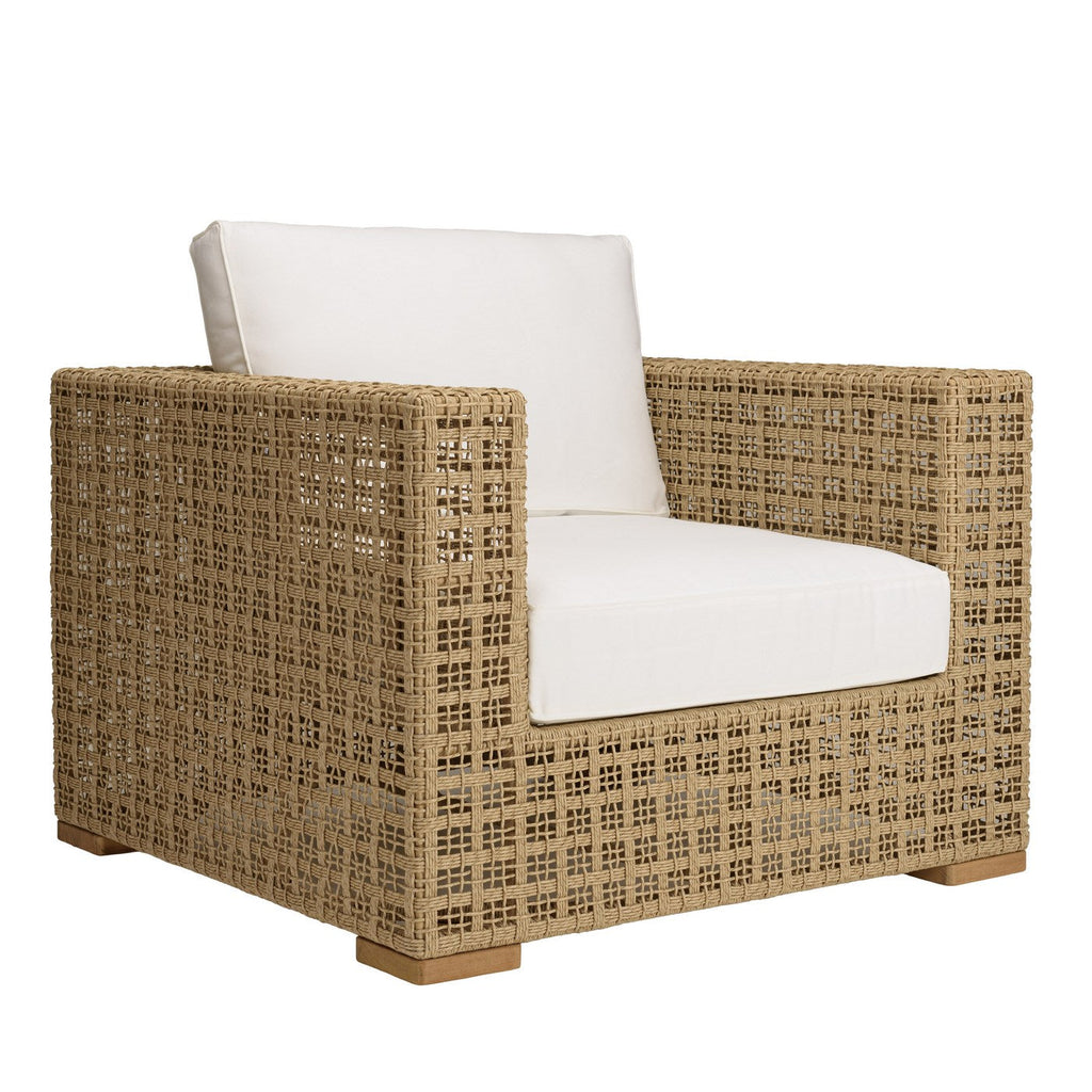 Valeria - Salon De Jardin 6 Places - Beige/Blanc/Bois Clair