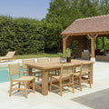 Valeria - Salon De Jardin 6/8 Pers - Beige/Bois Clair/Marron