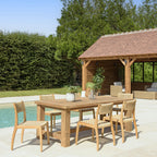 Valeria - Salon De Jardin 6/8 Pers - Beige/Bois Clair/Marron
