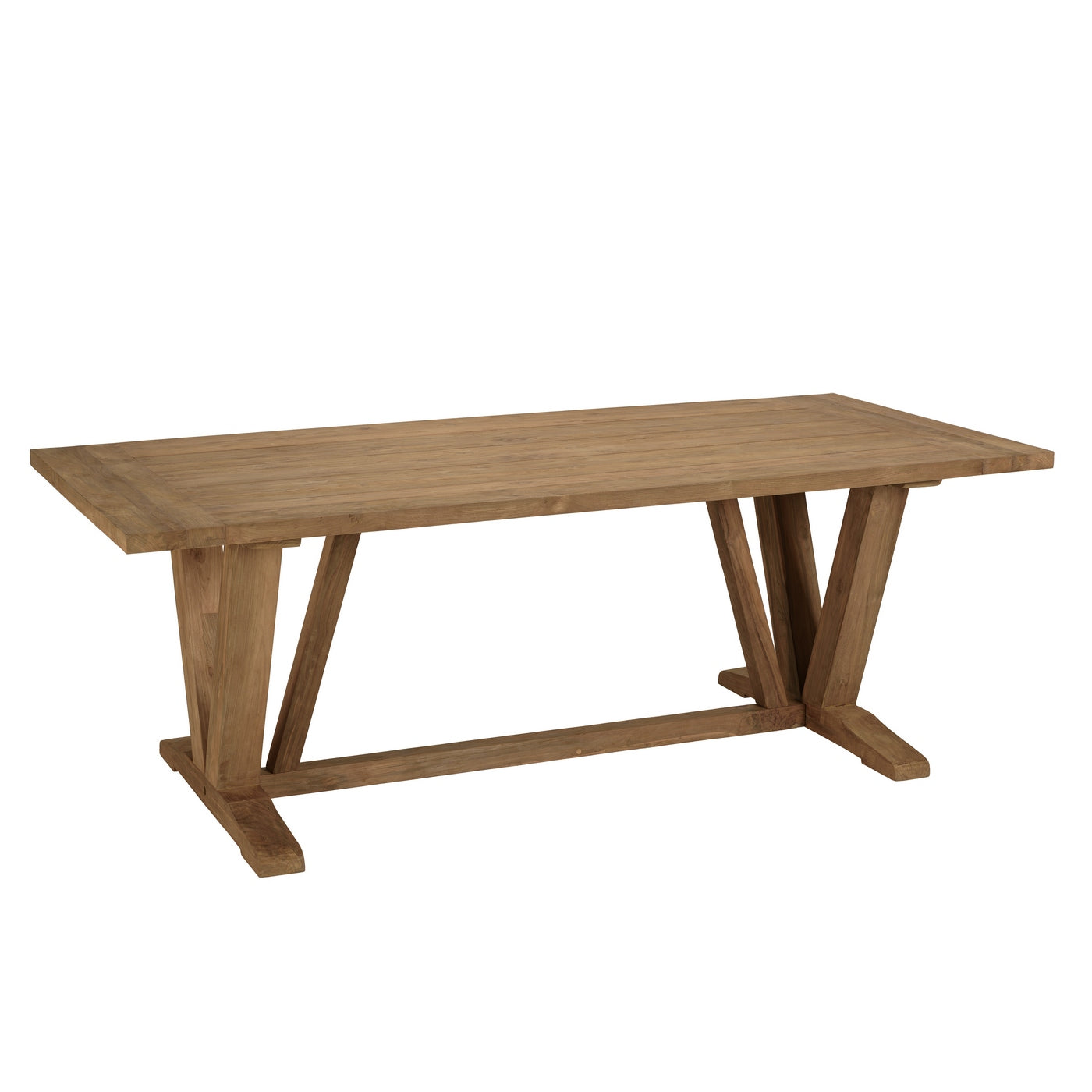 Valeria - Salon De Jardin 6/8 Pers - Beige/Bois Clair/Marron