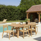 Valeria - Salon De Jardin 6/8 Pers - Beige/Bois Clair/Marron