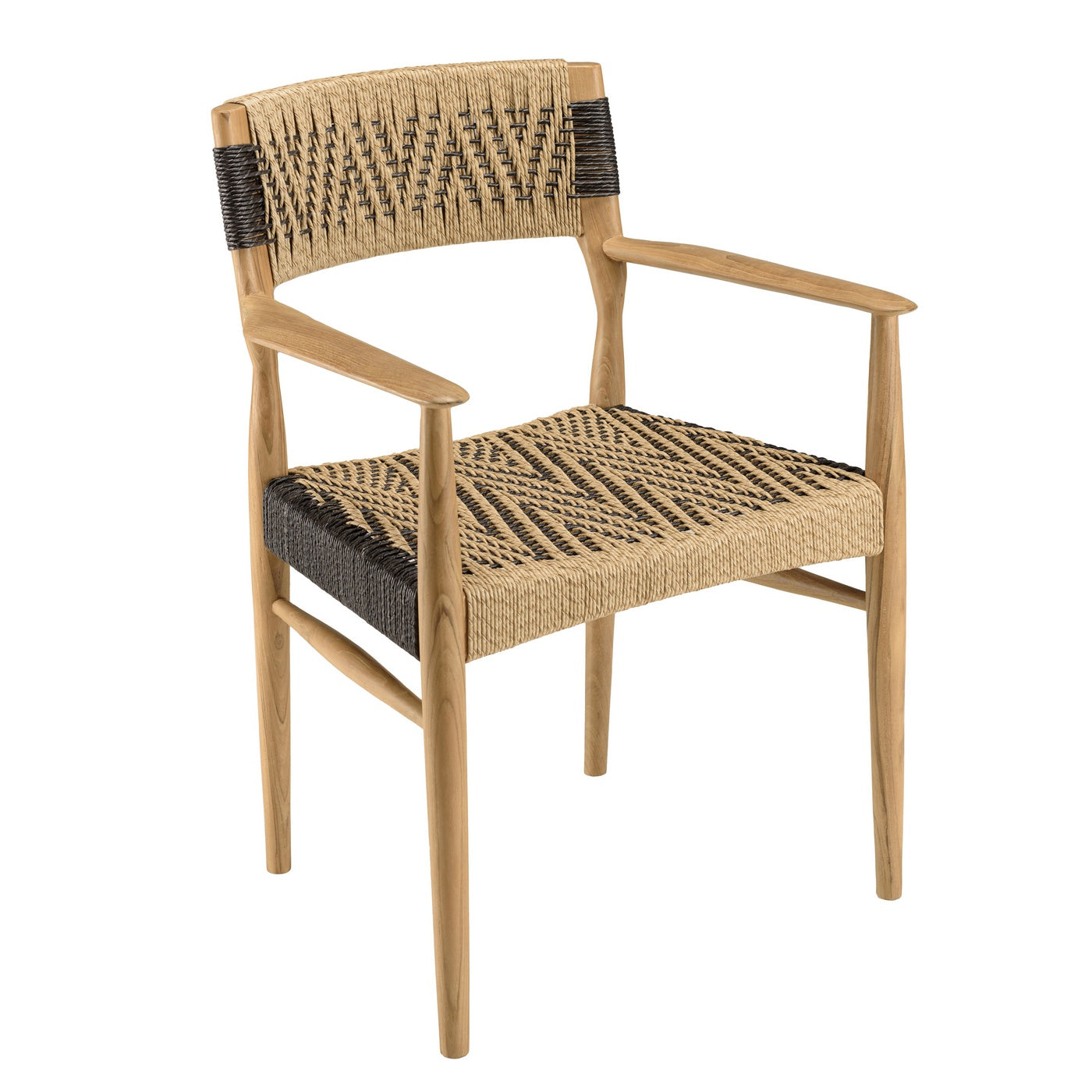 Valeria - Salon De Jardin 4 Pers - Beige/Bois Clair/Marron/Noir