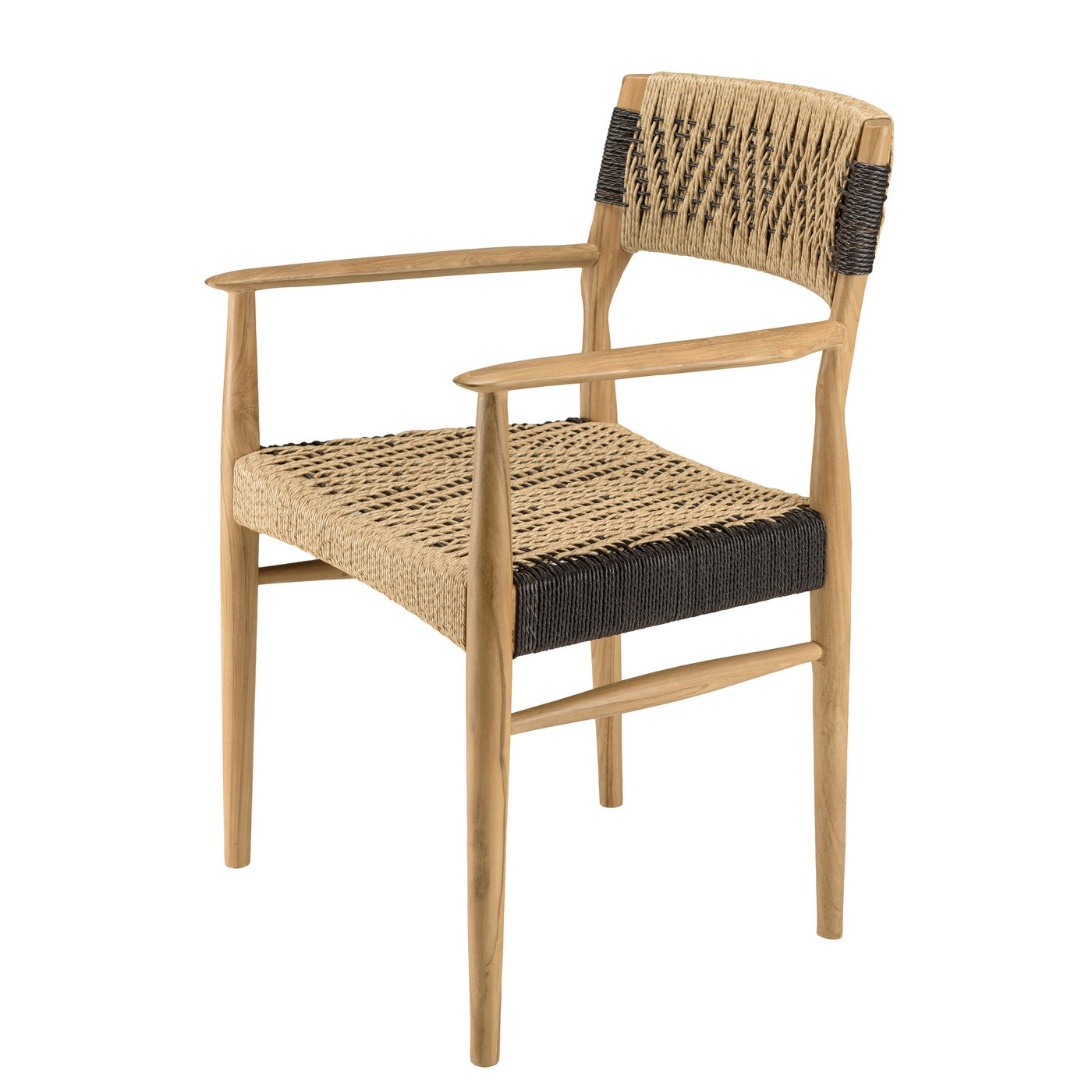 Valeria - Salon De Jardin 4 Pers - Beige/Bois Clair/Marron/Noir