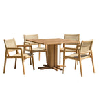 Valeria - Salon De Jardin 4 Pers - Beige/Bois Clair/Marron