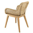 Valeria - Salon De Jardin 4 Pers - Beige/Blanc/Bois Clair/Marron