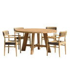 Valeria - Salon De Jardin 4 Pers - Beige/Bois Clair/Marron/Noir