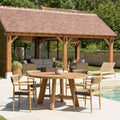Valeria - Salon De Jardin 4 Pers - Beige/Bois Clair/Marron/Noir