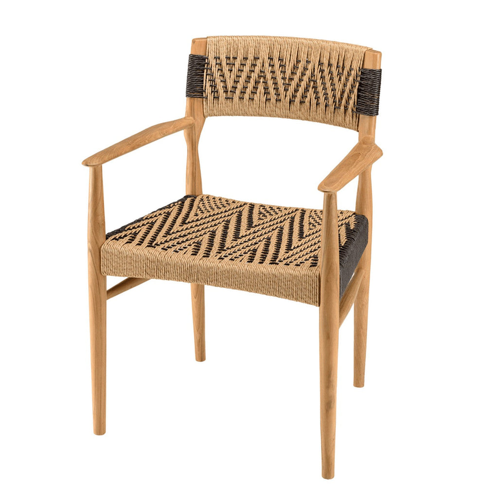 Valeria - Salon De Jardin 4/6 Pers - Beige/Bois Clair/Marron/Noir