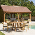 Valeria - Salon De Jardin 4/6 Pers - Beige/Bois Clair/Marron/Noir