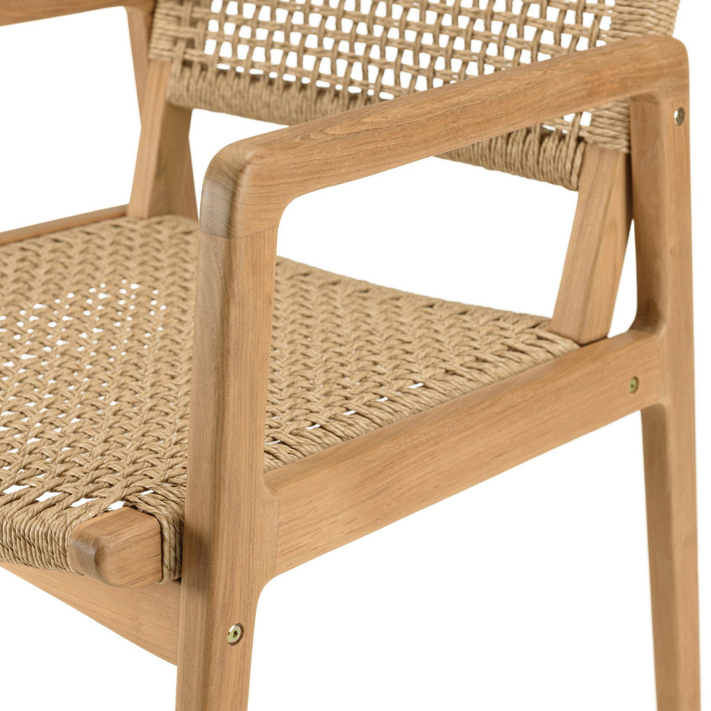 Valeria - Salon De Jardin 4 Pers - Beige/Bois Clair/Marron