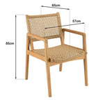 Valeria - Salon De Jardin 4 Pers - Beige/Bois Clair/Marron