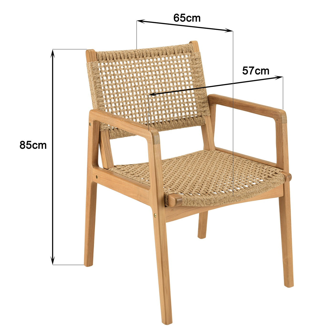 Valeria - Salon De Jardin 4 Pers - Beige/Bois Clair/Marron