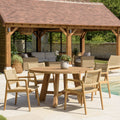 Valeria - Salon De Jardin 4 Pers - Beige/Bois Clair/Marron