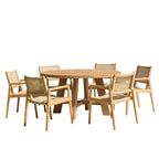Valeria - Salon De Jardin 4/6 Pers - Beige/Bois Clair/Marron