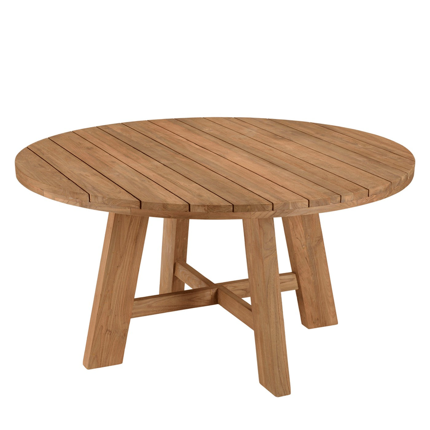Valeria - Salon De Jardin 4 Pers - Bois Clair/Blanc/Beige/Marron