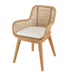 Valeria - Salon De Jardin 4 Pers - Bois Clair/Blanc/Beige/Marron