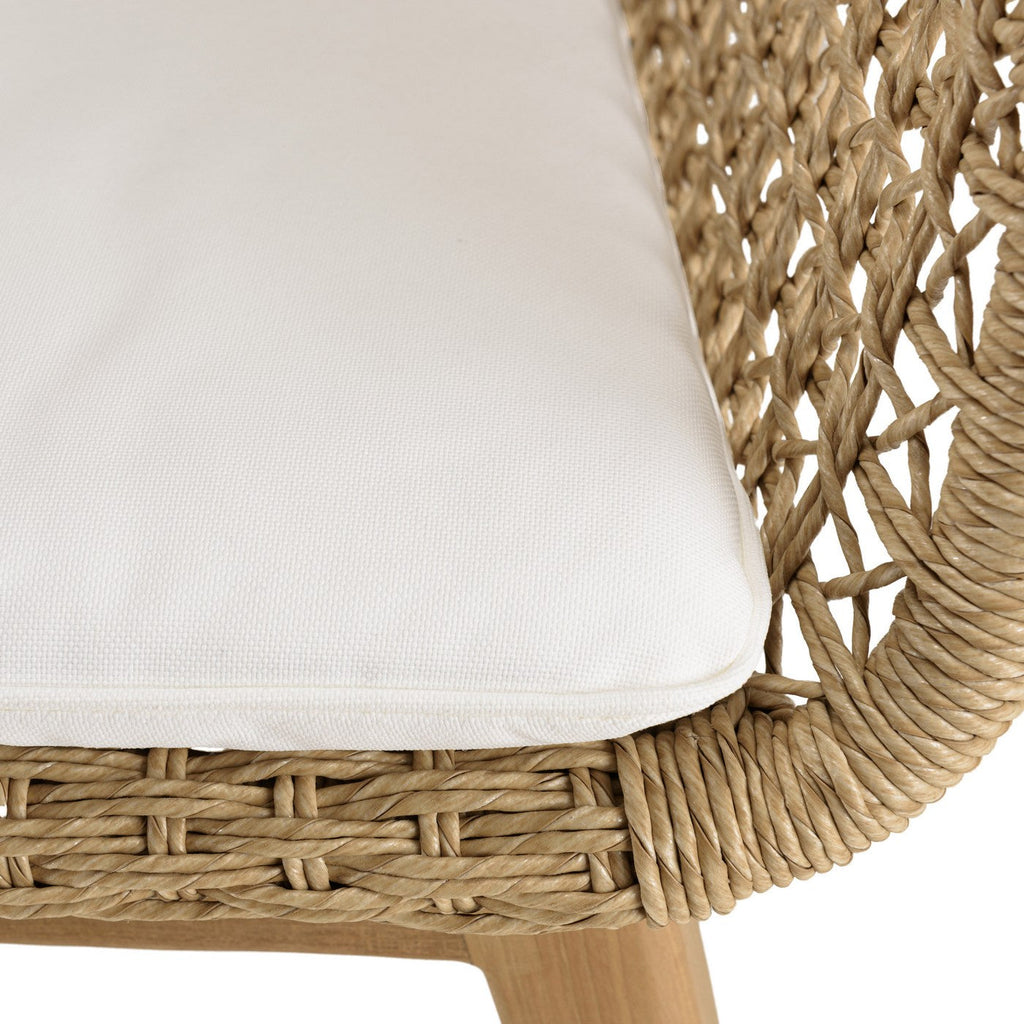 Valeria - Salon De Jardin 4 Pers - Bois Clair/Blanc/Beige/Marron