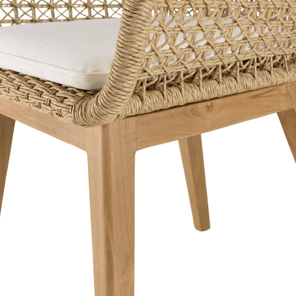 Valeria - Salon De Jardin 4 Pers - Bois Clair/Blanc/Beige/Marron
