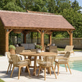 Valeria - Salon De Jardin 4/6 Pers - Bois Clair/Blanc/Beige/Marron