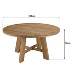 Valeria - Salon De Jardin 4/6 Pers - Bois Clair/Blanc/Beige/Marron