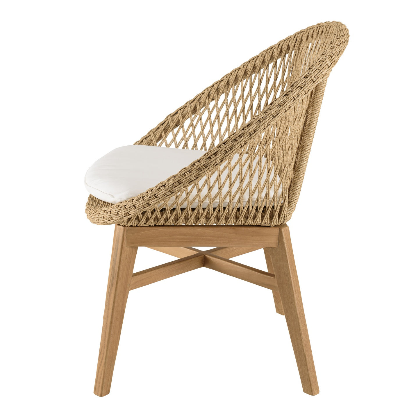 Valeria - Salon De Jardin - Beige/Blanc/Bois Clair/Marron