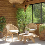 Valeria - Salon De Jardin - Beige/Blanc/Bois Clair/Marron
