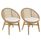 Valeria - Salon De Jardin - Beige/Blanc/Bois Clair/Marron