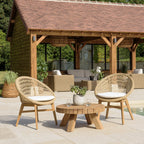 Valeria - Salon De Jardin - Beige/Blanc/Bois Clair/Marron