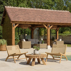 Valeria - Salon De Jardin - Beige/Bois Clair/Marron