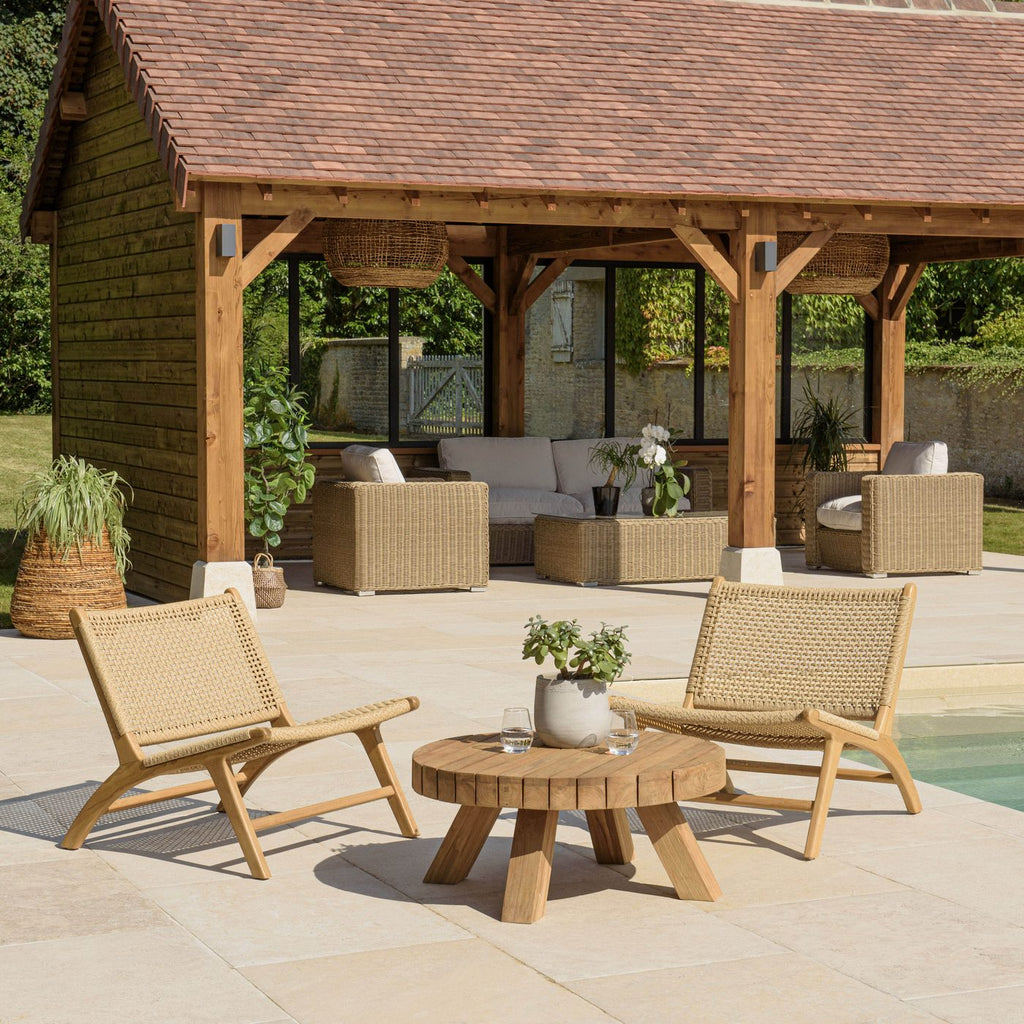 Valeria - Salon De Jardin - Beige/Bois Clair/Marron