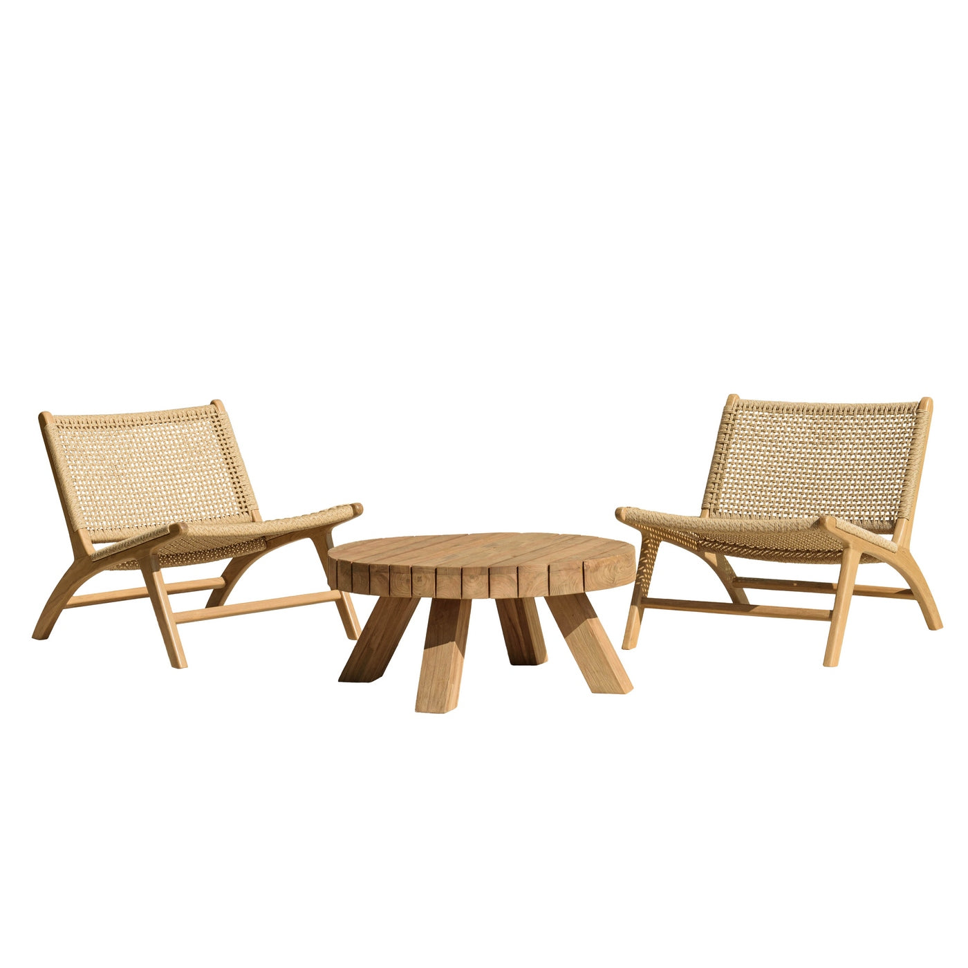 Valeria - Salon De Jardin - Beige/Bois Clair/Marron