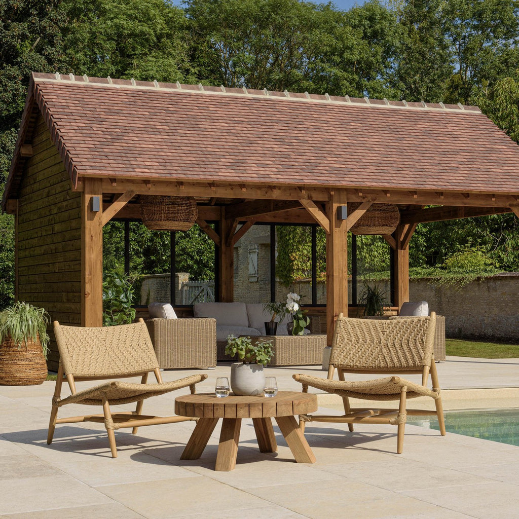 Valeria - Salon De Jardin - Beige/Bois Clair/Marron