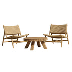 Valeria - Salon De Jardin - Beige/Bois Clair/Marron