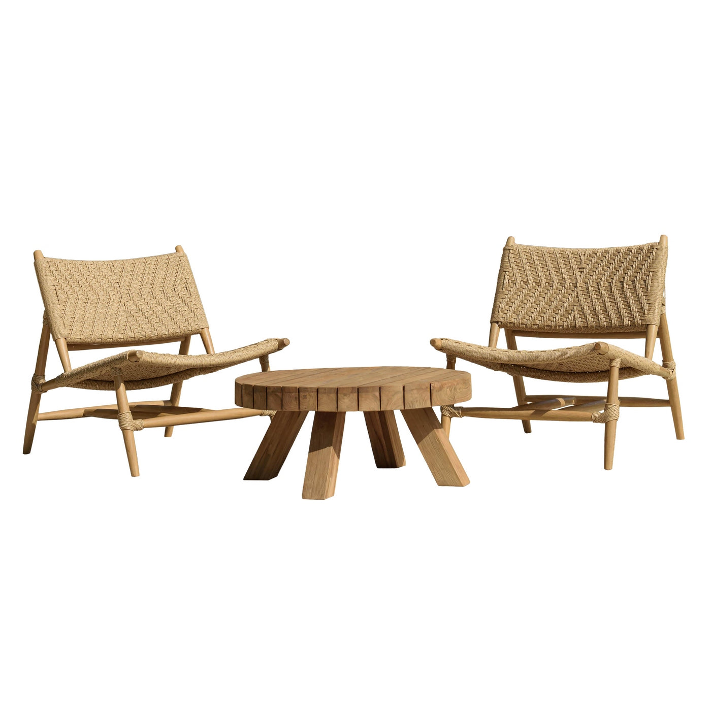 Valeria - Salon De Jardin - Beige/Bois Clair/Marron
